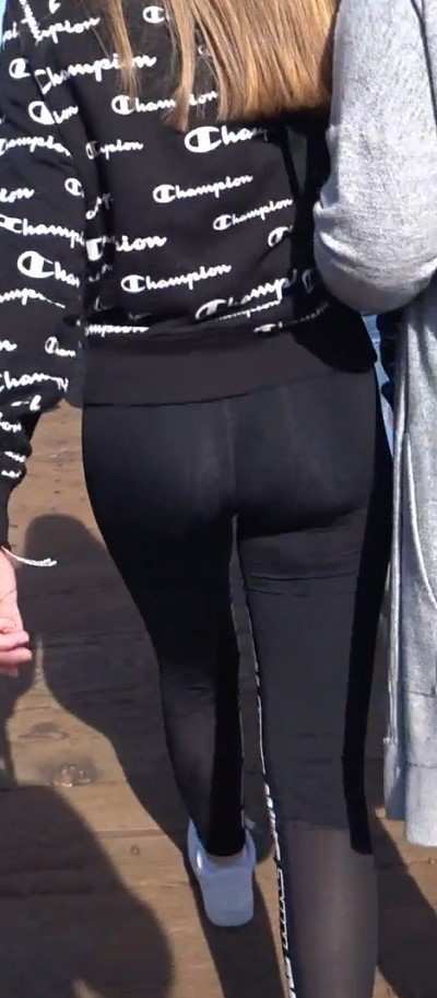 Young Blonde Teen In Shiny Leggings