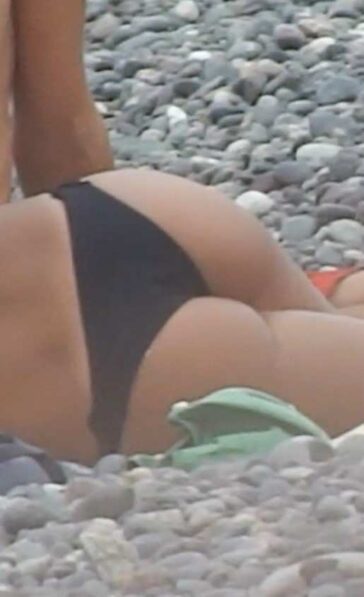 Black Thong Babe Candid Ass