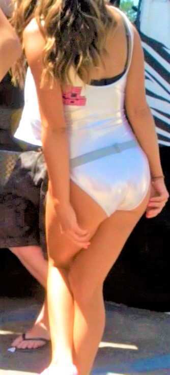 Hot Promo Girl In One Piece Silver Swimsuit