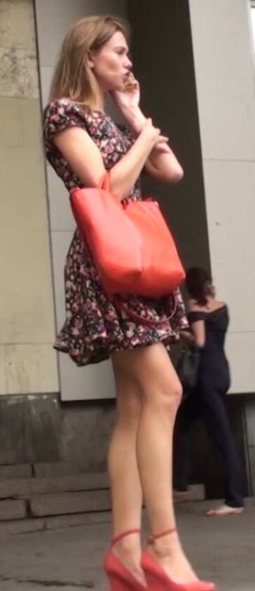 Upskirting a Very Hot High Heels Girl