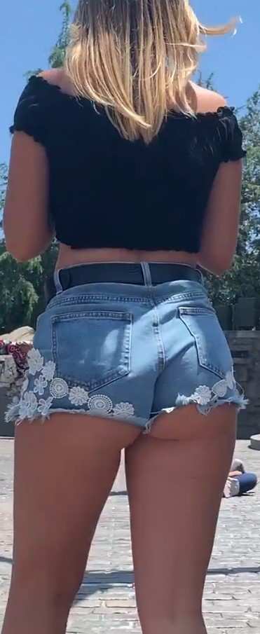 Cheeky Blonde Showing Off Ass