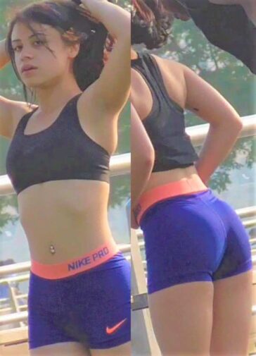 Fit Girl In Spandex Shorts Candid Ass