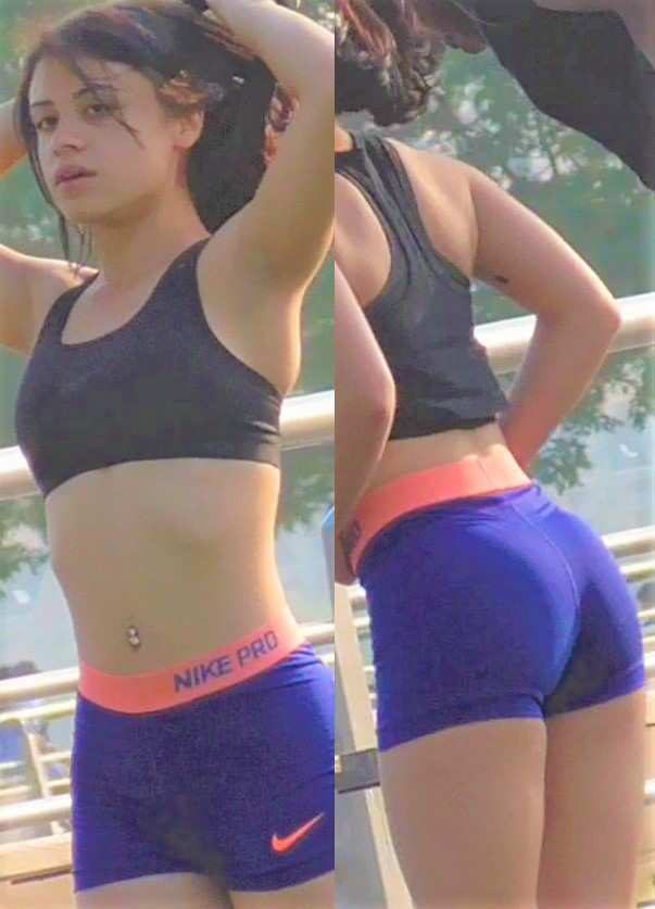 Fit Girl In Spandex Shorts Candid Ass