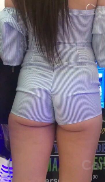 Sexy Brunette Candid Booty In Shorts