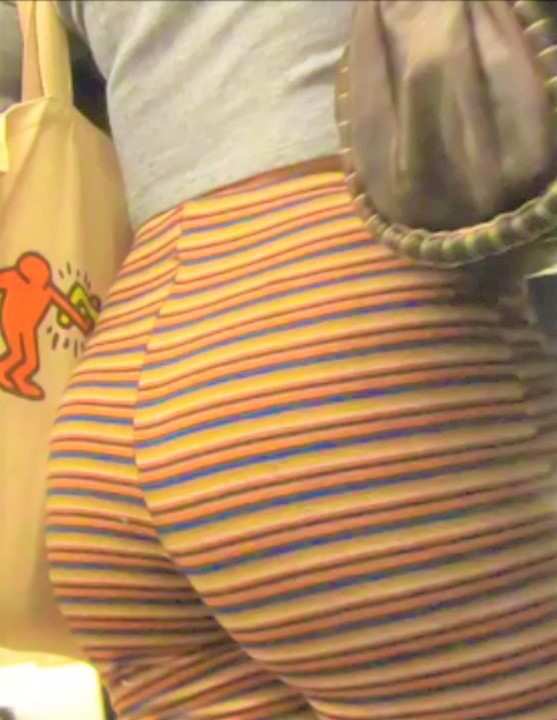 Sexy Latina Ass In Stripped Leggings