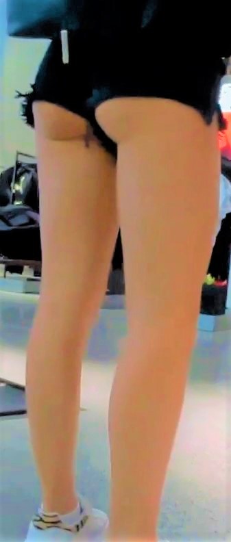 Very Short Short Cheeky Girl Candid Ass