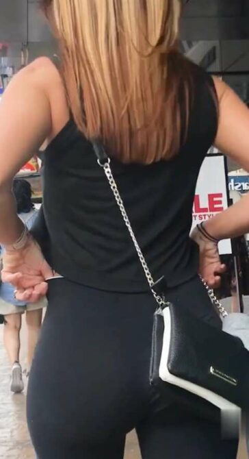 Black Leggings Blonde Gorgeous Ass