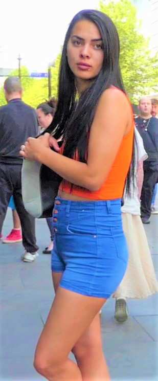 Sexy Brunette In Shorts Candid Ass