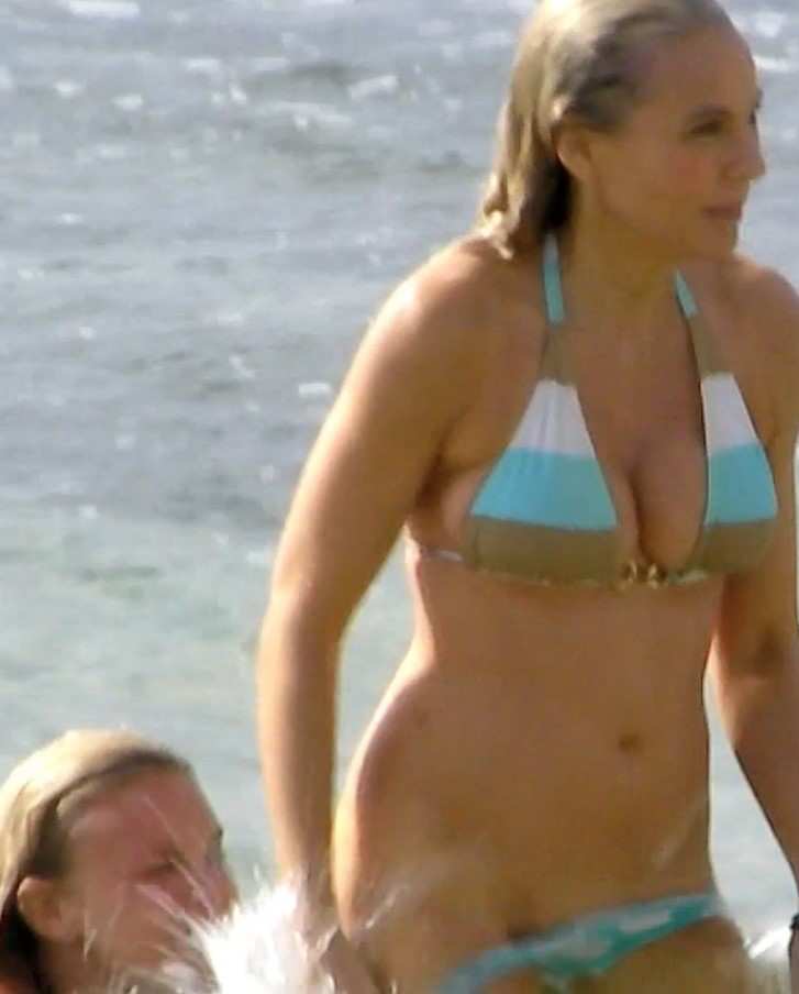 Caught Blonde Teen Taking Off Her Friend Bikini