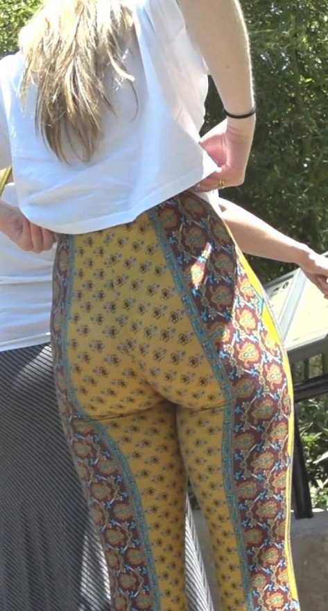 Hot Blonde Ass In Yellow Pants