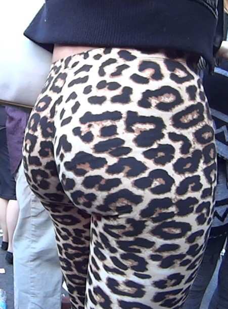 Leopard Leggings Candid Booty