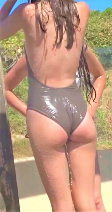 Young Teens In Bikini In Beach Shower