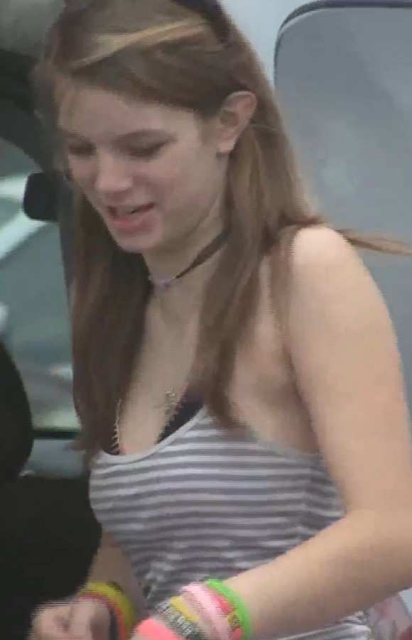 Sexy Daugher In Shorts Shopping