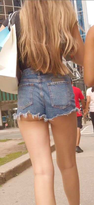 Young Blonde Teen In Shorts