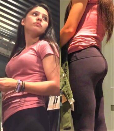 Beautiful Latina Teen In Leggings