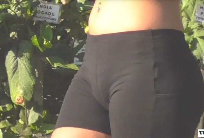 Bubble Ass Hot Girl In Black Spandex Shorts