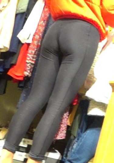 Hot Daughter In Black Leggings