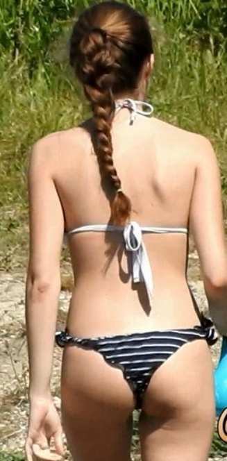 Skinny Teen In Bikini Sunbathing