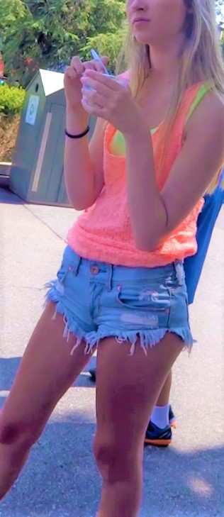 Young Beauty Teen In Shorts