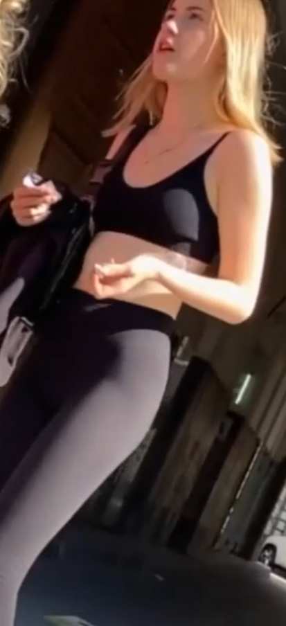 Teen Angel In Black Leggings Candid Ass VTL