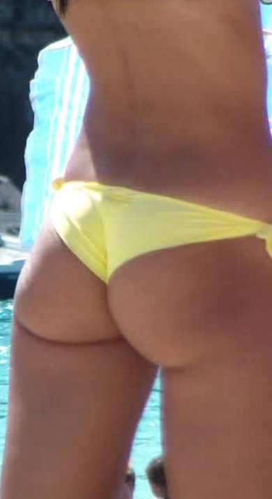 Yellow Bikini Girl Juicy Ass