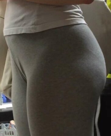 Grey Leggings Hottie In a Supermarket