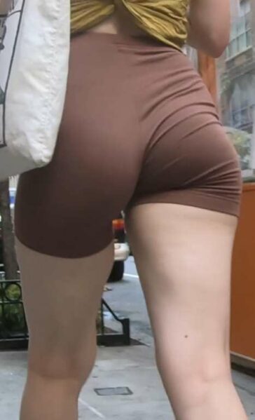 Hot Ass Brunette In Shorts