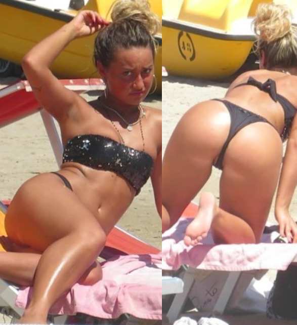 Teen In Thong At The Beach Busted