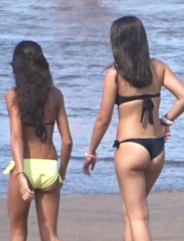 Bikini Teens Duo On The Beach