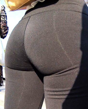 Chasing Very Hot Ass Girl In Black Leggings