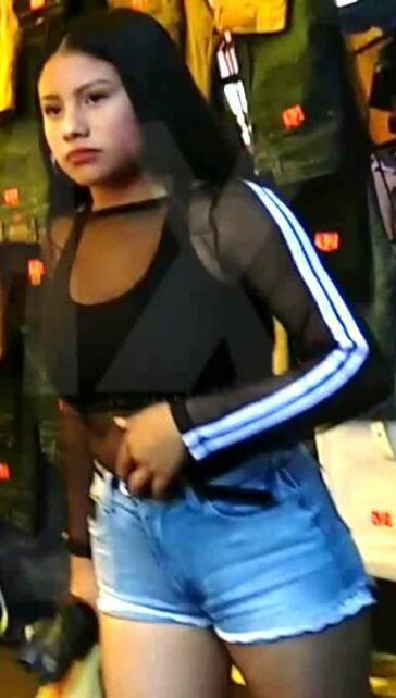 JB Latina Teen In Shorts With VPL