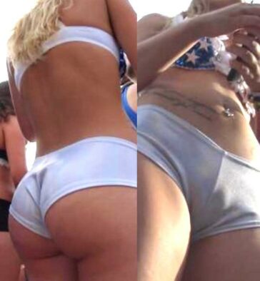 Rave Girl In Shorts Cameltoe