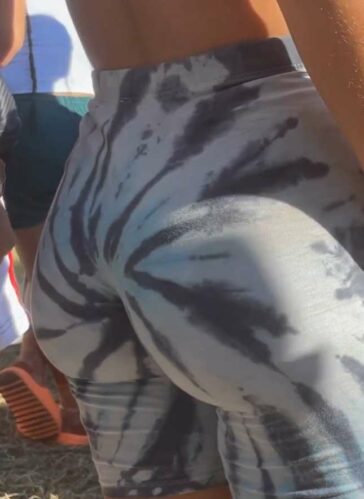 Sexy Ass GF In Blue Shorts Showing Off Ass