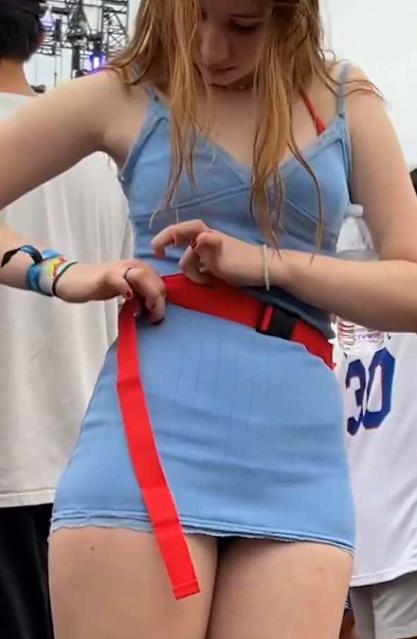 Sexy Teen In Blue Summer Dress