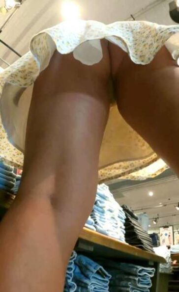 Young Blonde In Summer Dress Upskirt