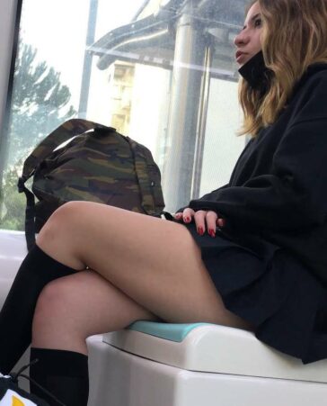 Sexy Legs Young Teen In Short Skirt