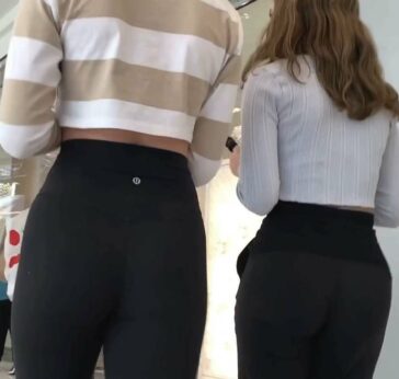 Two Teens In Lulu Leggings At The Mall