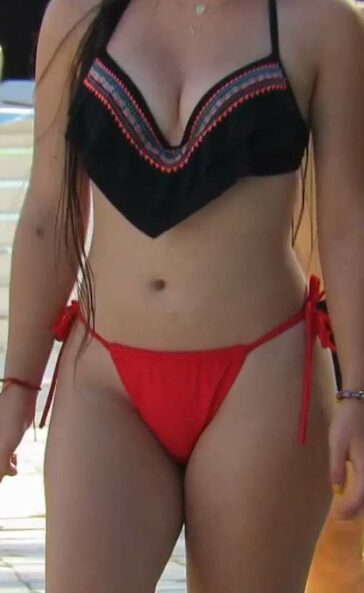 Red Bikini Cameltoe Busty Teen