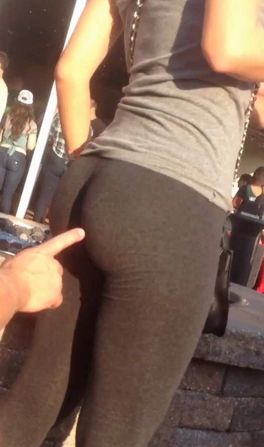 Stunning Blonde Ass In Tight Leggings