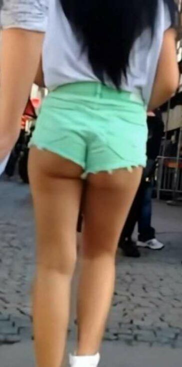 JB Brunette Teen In Green Shorts