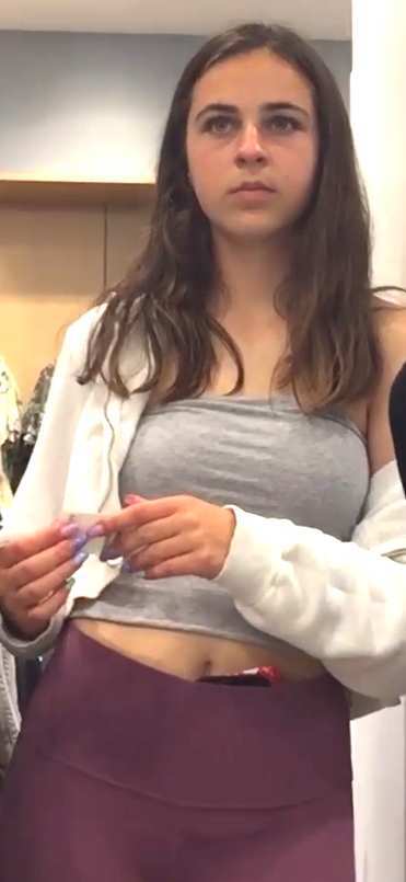 JB Teen In Purple Leggings Candid Ass