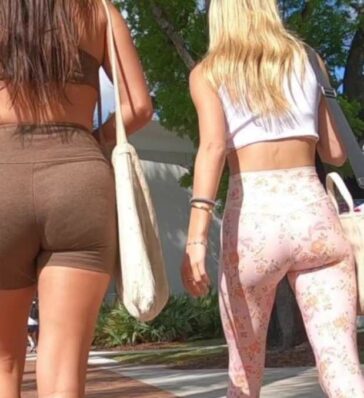 Two Fit Girls Going To The Gym In Leggings