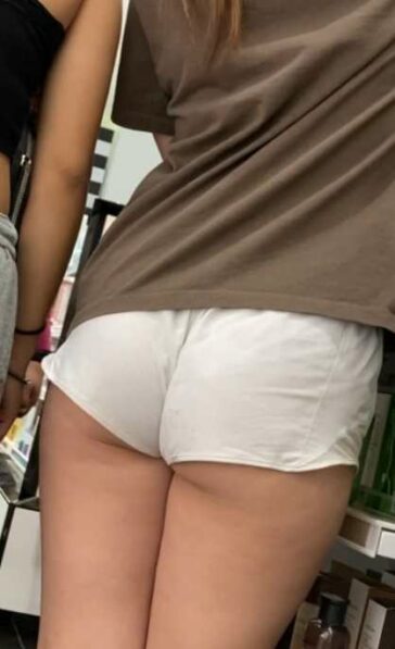 Tight Ass Teen In White Shorts