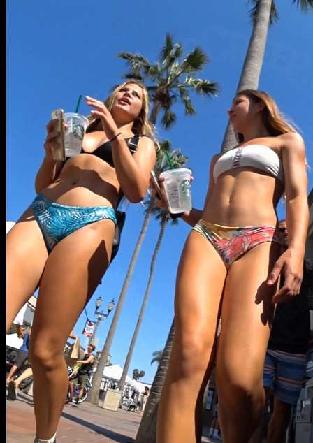Two Hot Bikini Girls In Thong Seeking For Attention