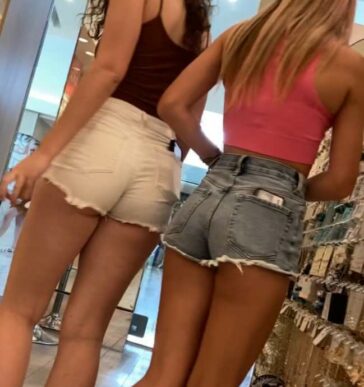 Two JB Teens In Shorts Shopping