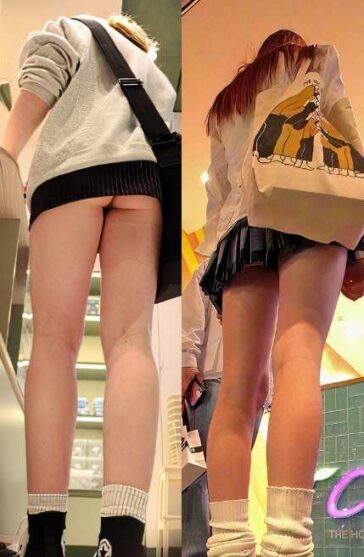 Upskirting Two Teens In Short Skirts
