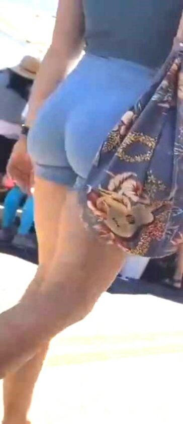 Blue Shorts Teen Bubble Ass