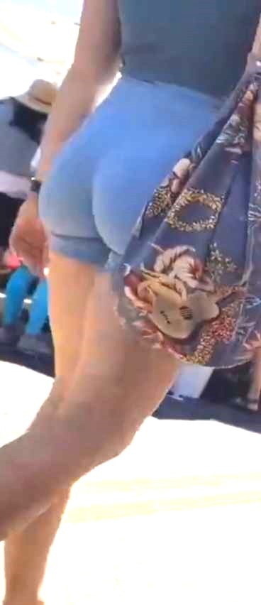 Blue Shorts Teen Bubble Ass