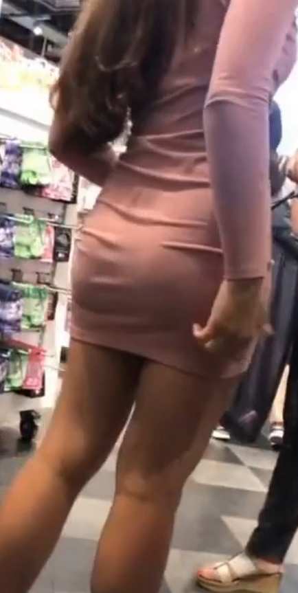 Long Hair Teen In Pink Dress Busted
