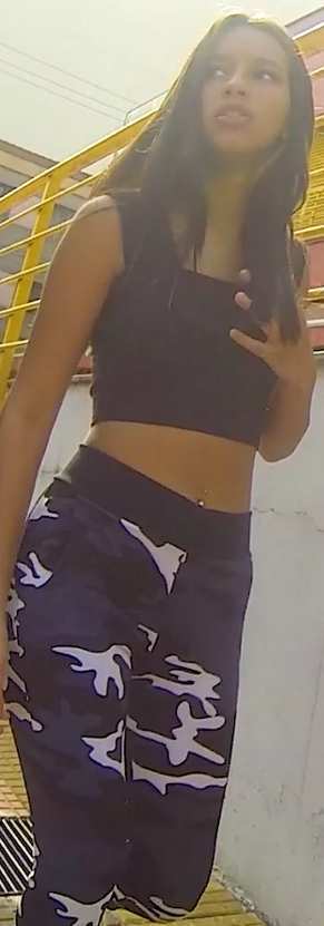 Beautiful Latina JB Teen In Camo Leggings